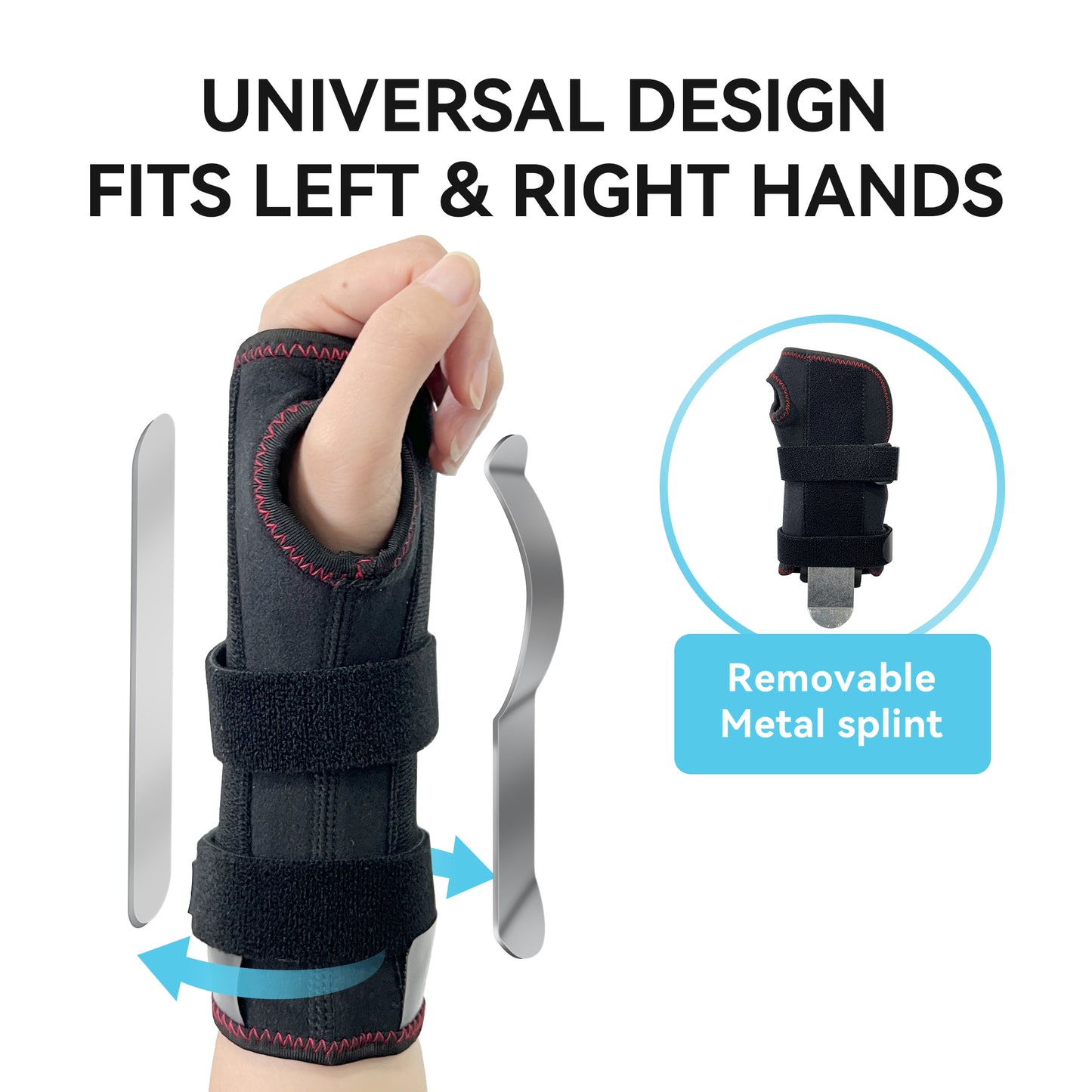 Wrist Brace universal design fits left and right hands