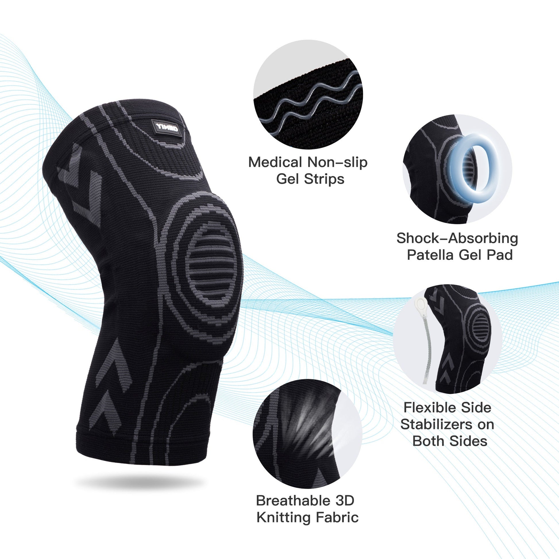 knee brace for knee support and compression