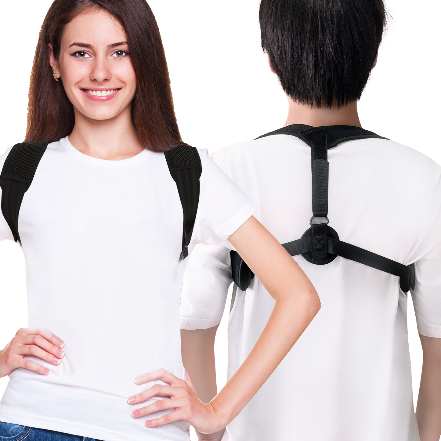 YIMED Back Brace Adjustable Posture Corrector for Back Lumbar Support Shoulder Posture Support Back Pain Relief